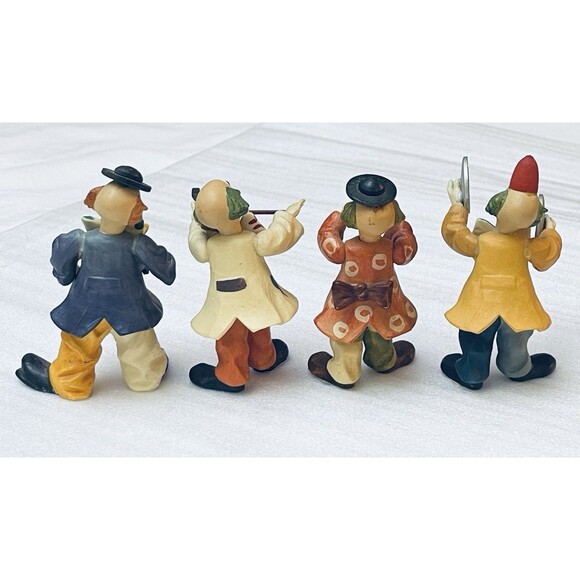 VTG ANRI Toriart Clown Figurines Italy Hand Painted Lot of 4 w/ Instruments EUC - Picture 2 of 12